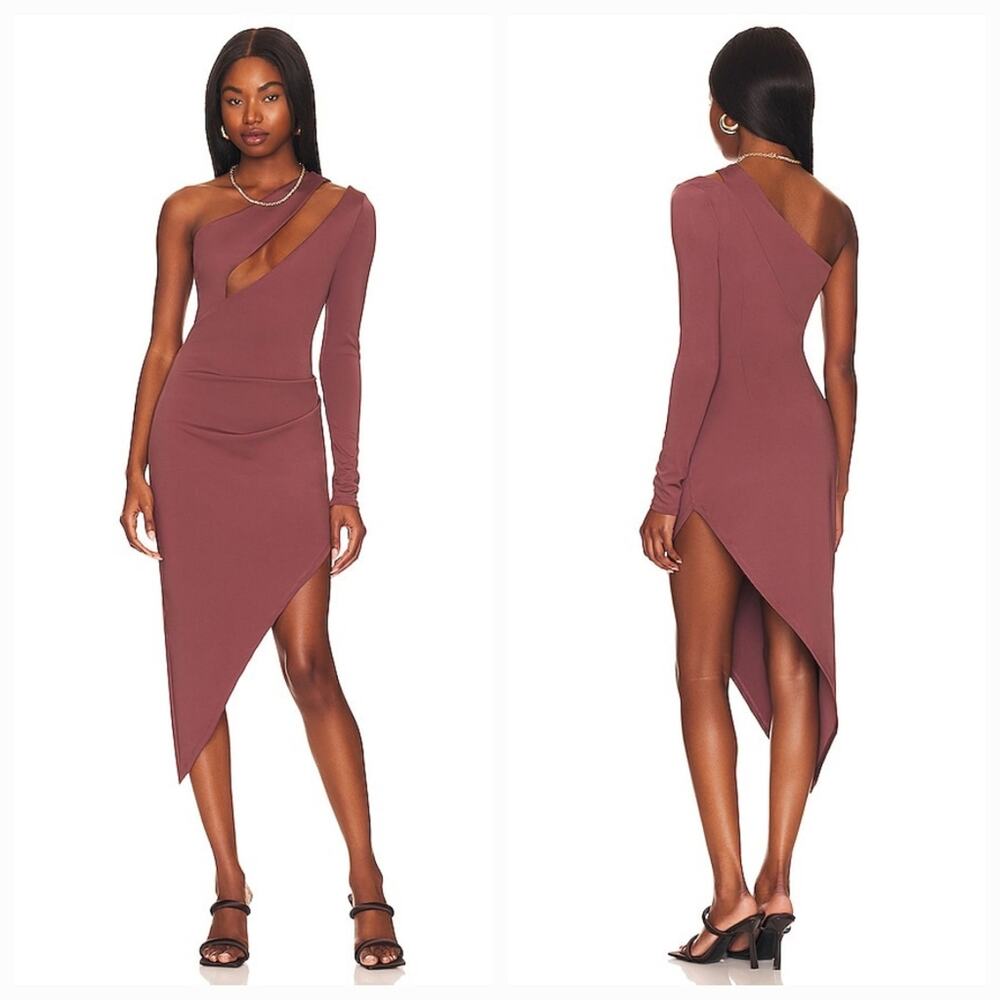 NOT YOURS TO KEEP Karma Midi Dress in Mocha Small